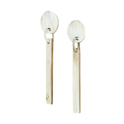 OSE02  Lt. color horn stick earring drop on post