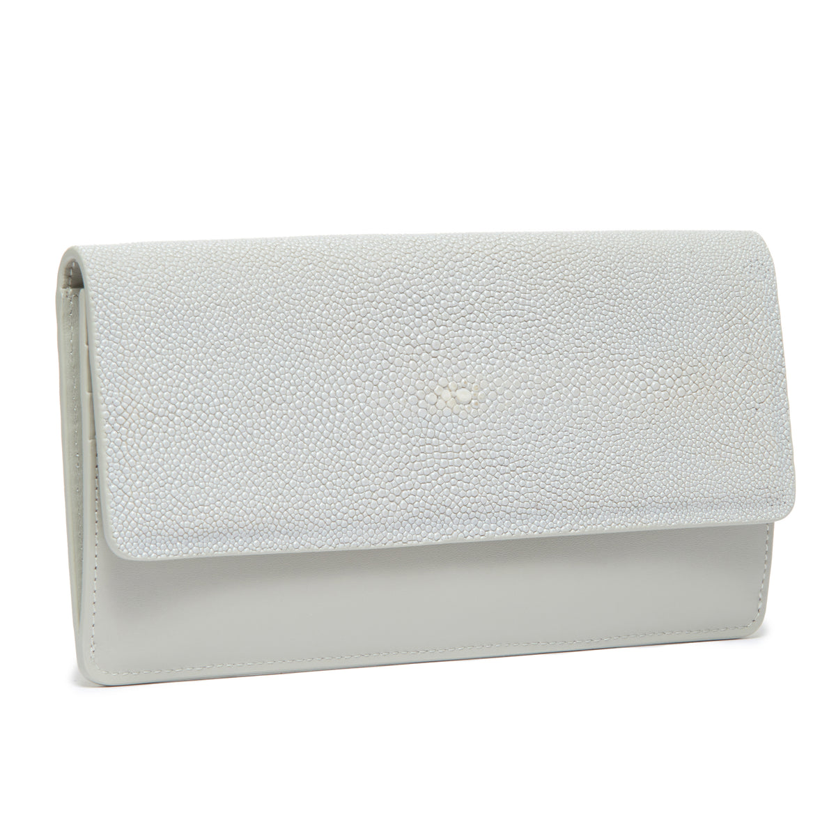 Maya Shagreen Fold Front Wallet Zip Back