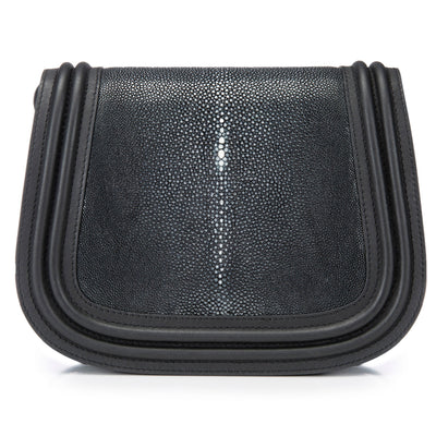 Hazel Classic Saddle Bag Shagreen