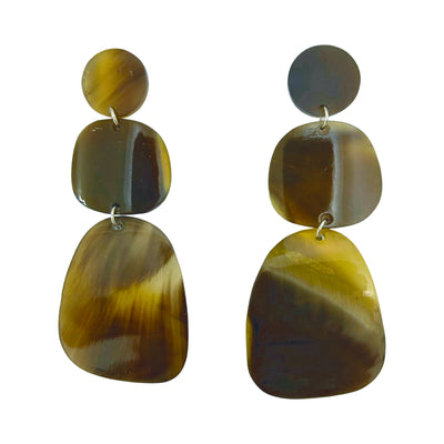 CTE137 Genuine Horn Graduated Ovals Honey Horn
