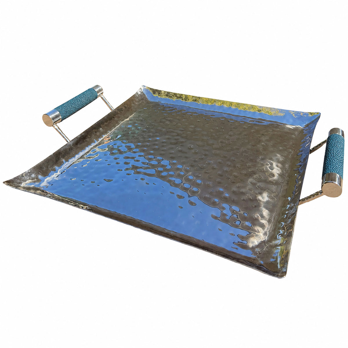 16 x 16 Forged SS Sq Tray Shagreen