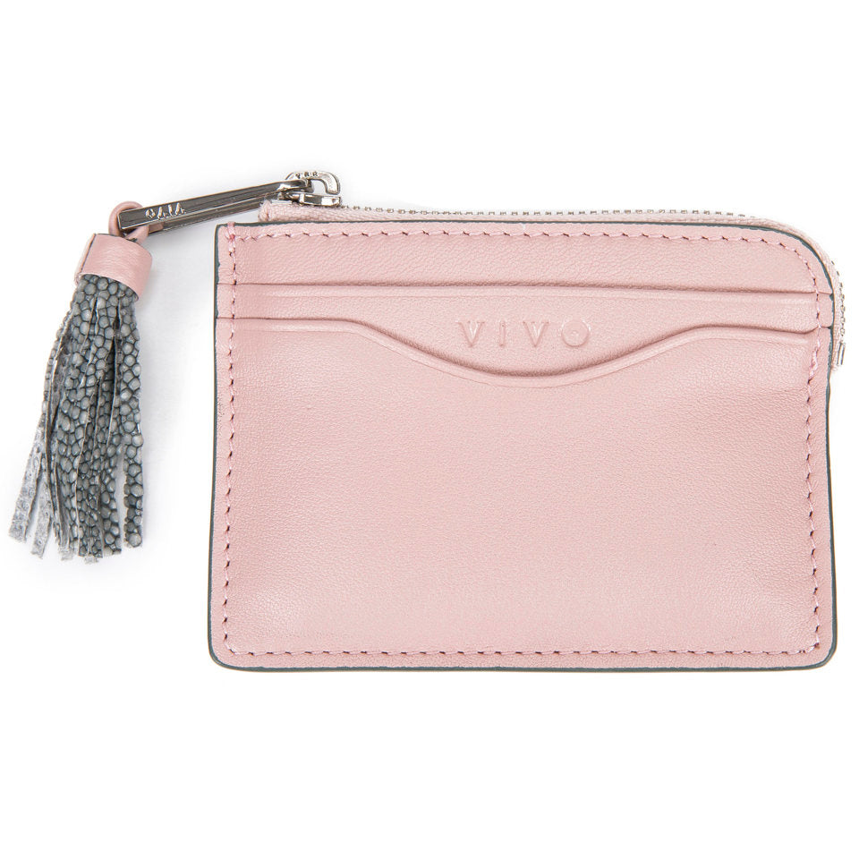 Avery Leather Card Pouch With Tassel