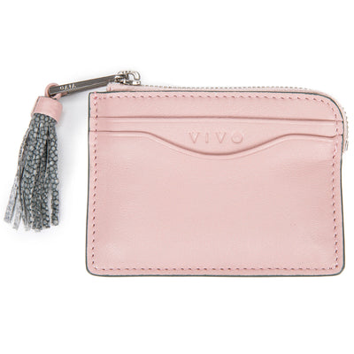 Avery Leather Card Pouch With Tassel