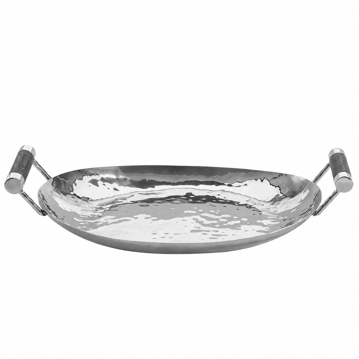 15 in Hand Forged SS Oval Tray Shagreen