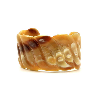 CTB205  Horn Carved Ripple Cuff