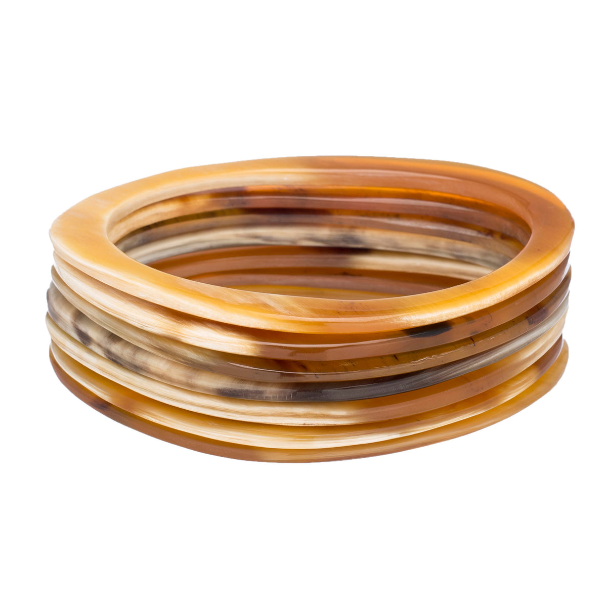 CTB133 Natural Horn Bangle Set of 7