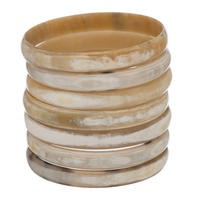 CTB072 Natural Light Horn Bangle Set