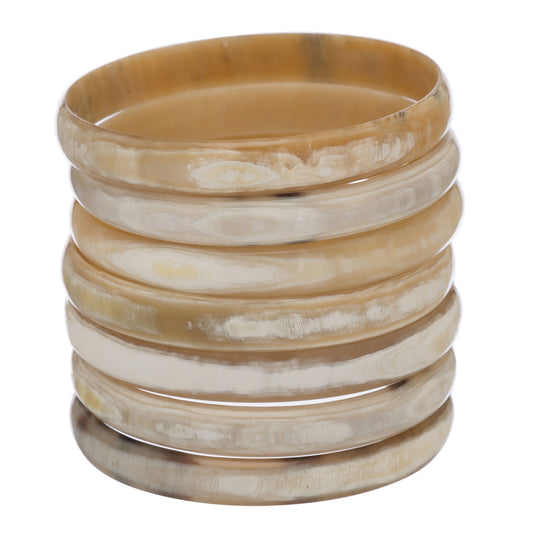 CTB072 Natural Light Horn Bangle Set