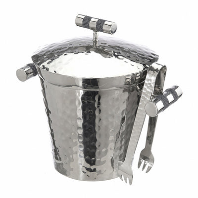 Forged SS Ice Bucket Top Shagreen Inlay