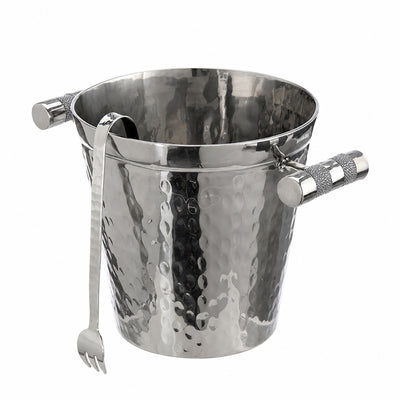 Hand Forged SS Ice Bucket Shagreen Inlay