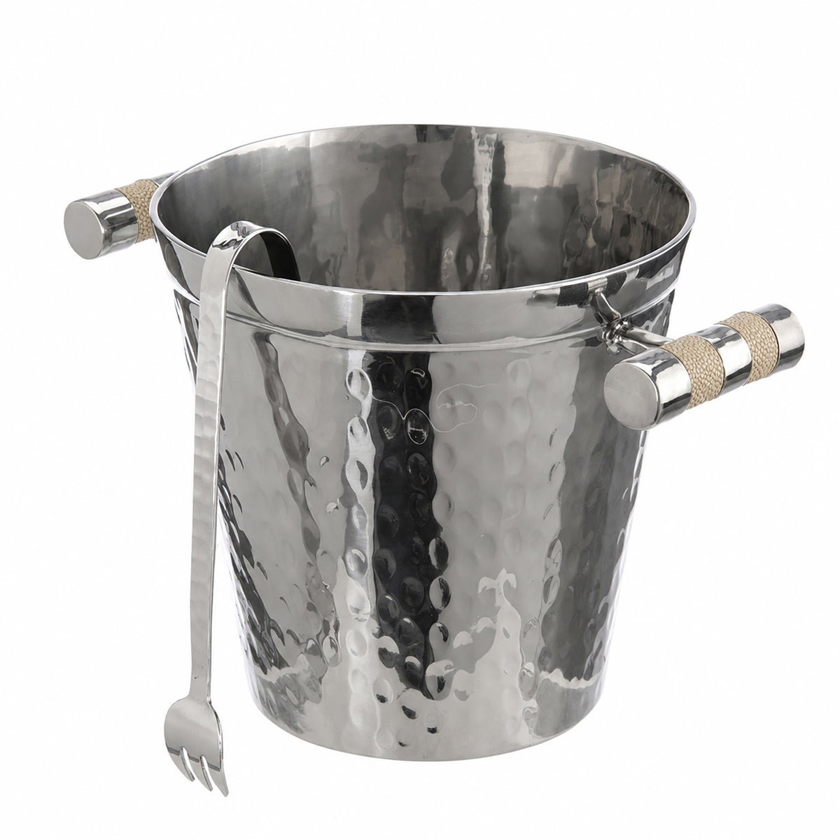 Hand Forged SS Ice Bucket Shagreen Inlay