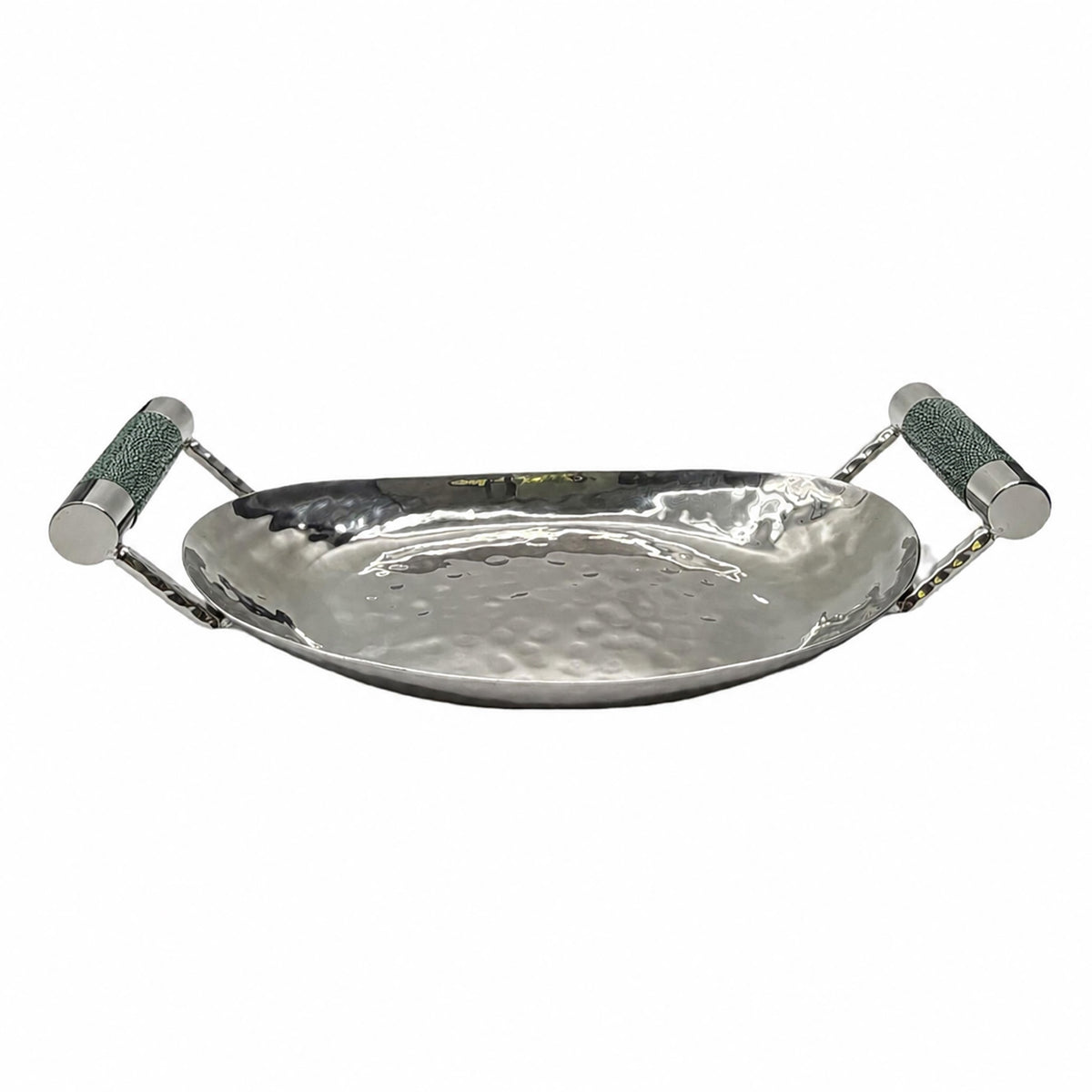 12  Hand Forged SS Oval Tray Shagreen
