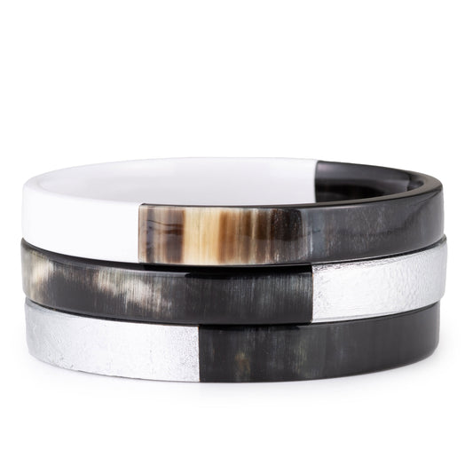 CTB180 Natural Horn Bangles With Lacquer
