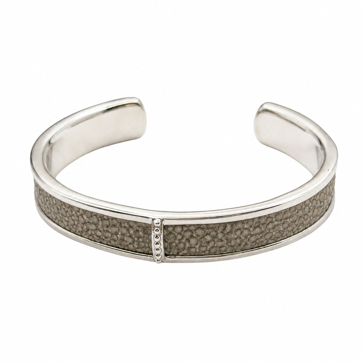BREE Silver Shagreen Inlay Cuff