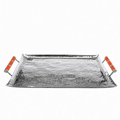 28 x 22 Forged SS Ottoman Tray Shagreen