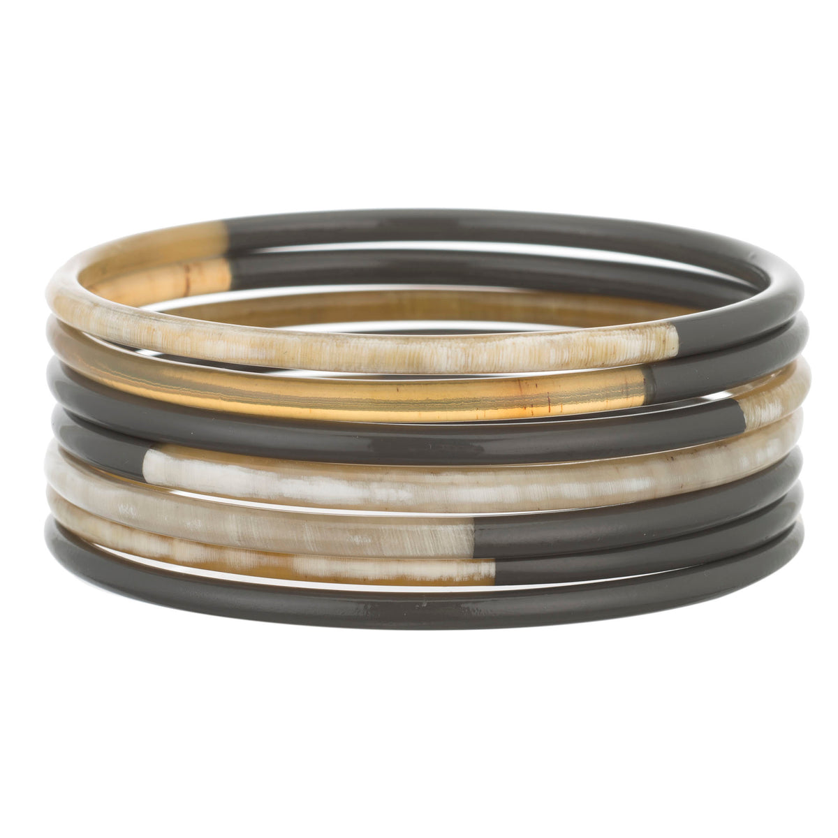 CTB123 Natural Horn Bangle Set With Lacquer