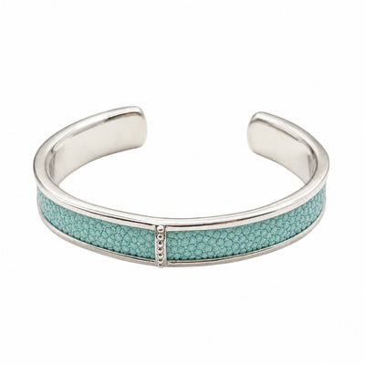 BREE Silver Shagreen Inlay Cuff
