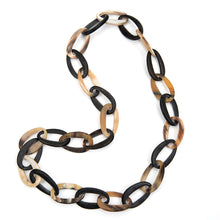 CTN057 Light And Dark Natural Horn Link Necklace