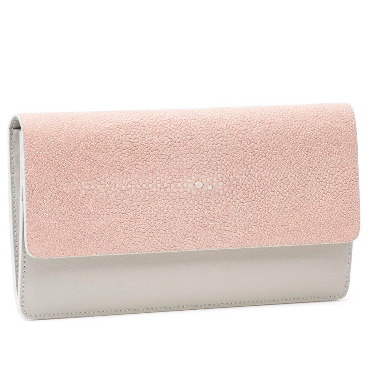 Maya Shagreen Fold Front Wallet Zip Back