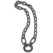 CTN084 Matt Finish Black Horn Link Necklace