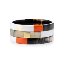CTB177 Natural Horn Cuff With Lacquer Accents