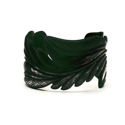 CTB203  GenuineBlack + Light Horn Feather Cuff