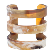 CTB106 Natural Horn Cuff With 3 Bands