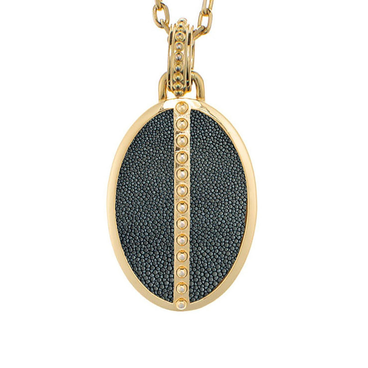 Ava Yellow Gold Pendant  Shagreen