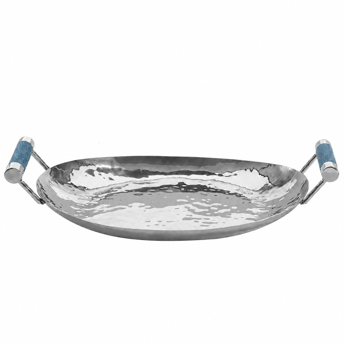 15 in Hand Forged SS Oval Tray Shagreen