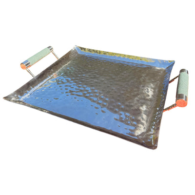 16 x 16 Forged SS Sq Tray Shagreen