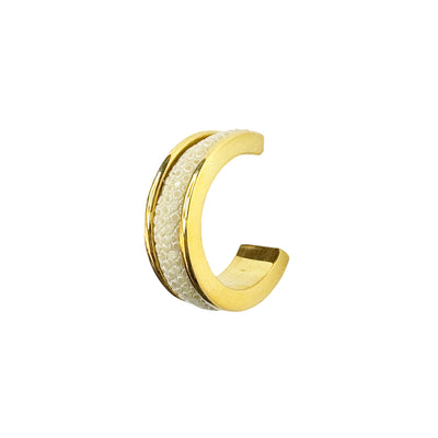 LUNA Gold Plated Earring Shagreen Inlay