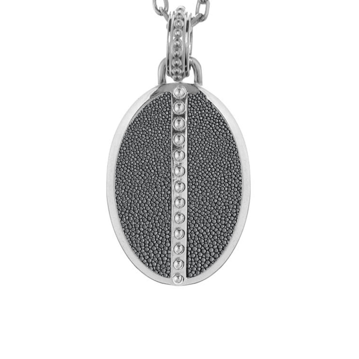 Ava White Gold Pendant  Shagreen