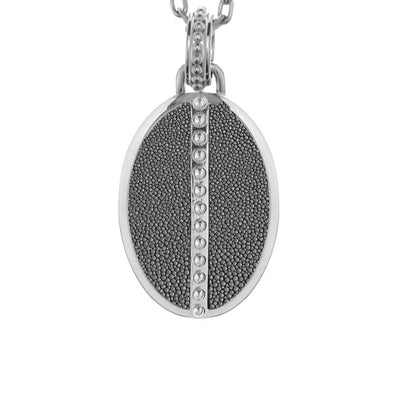 Ava White Gold Pendant  Shagreen