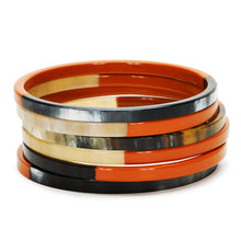 CTB088 Natural Horn Bangle Set With Lacquer