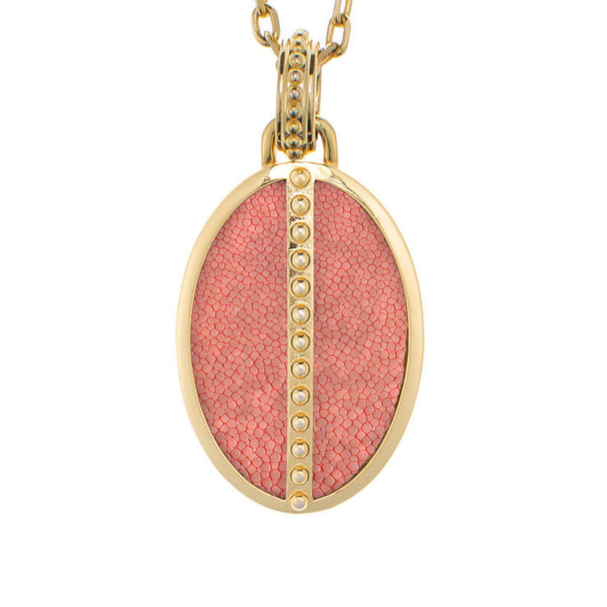 Ava Yellow Gold Pendant  Shagreen