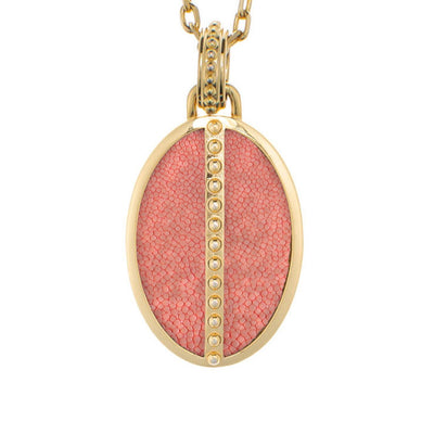 Ava Yellow Gold Pendant  Shagreen