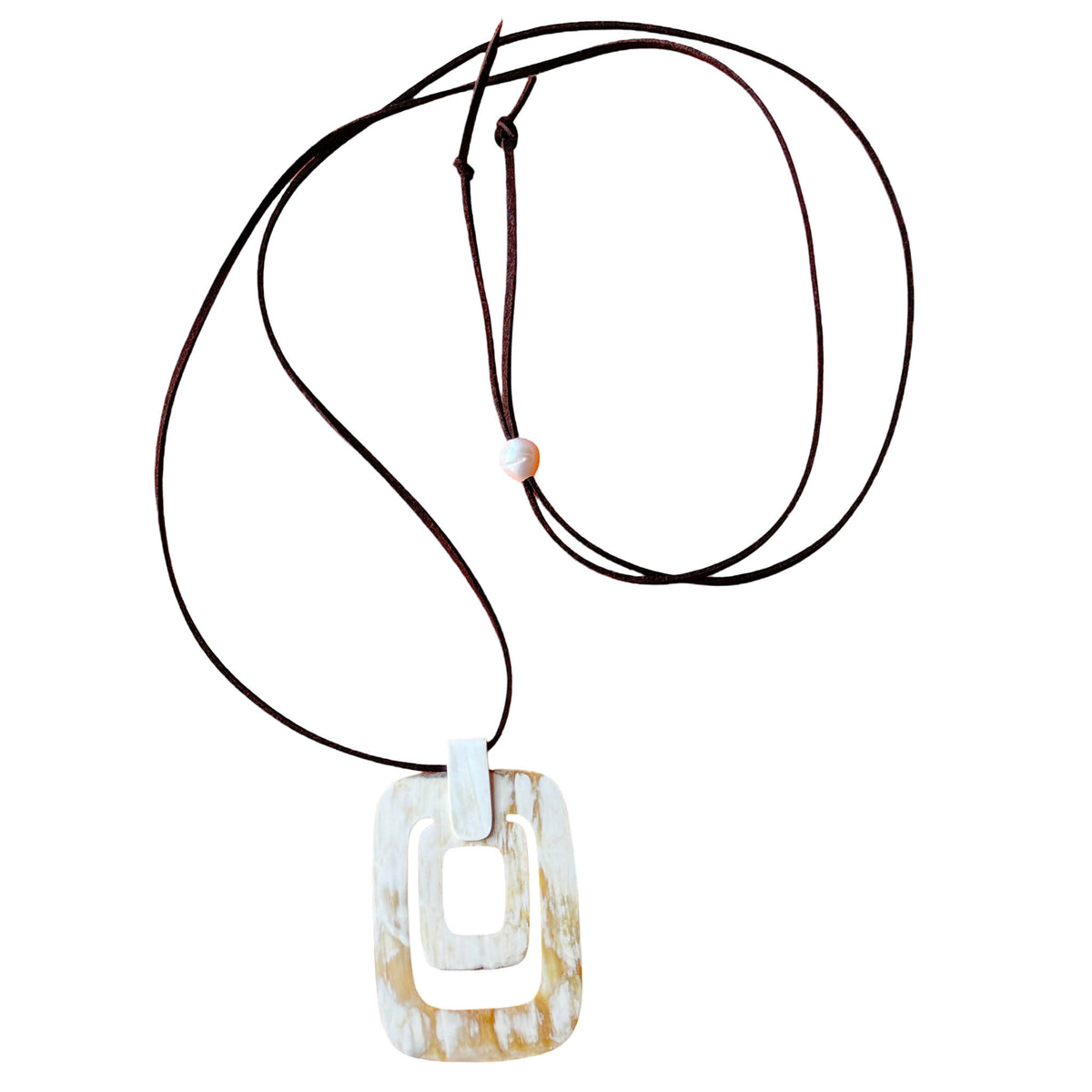 CTNP29 Natural Horn Geometric Pendant