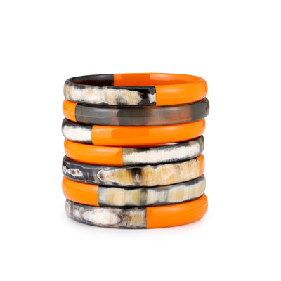 CTB126 Natural Horn Bangles With Lacquer