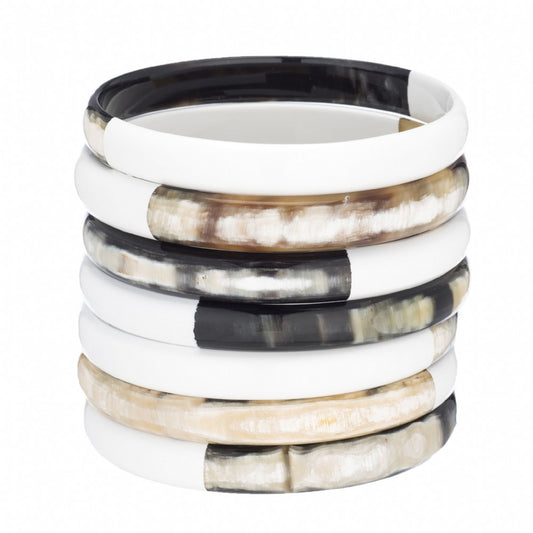 CTB126 Natural Horn Bangles With Lacquer