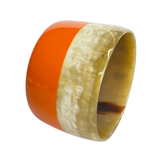 Natural Horn Cuff With Lacquer Accent