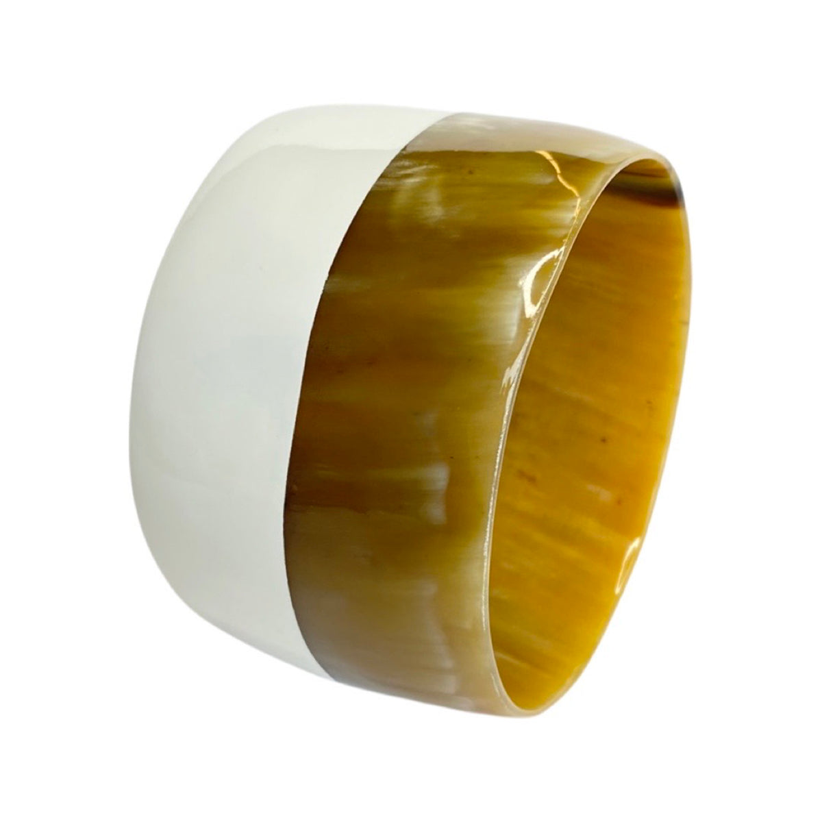 Natural Horn Cuff With Lacquer Accent
