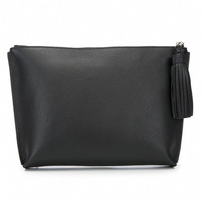 Jen Leather Zip Pouch with Tassel
