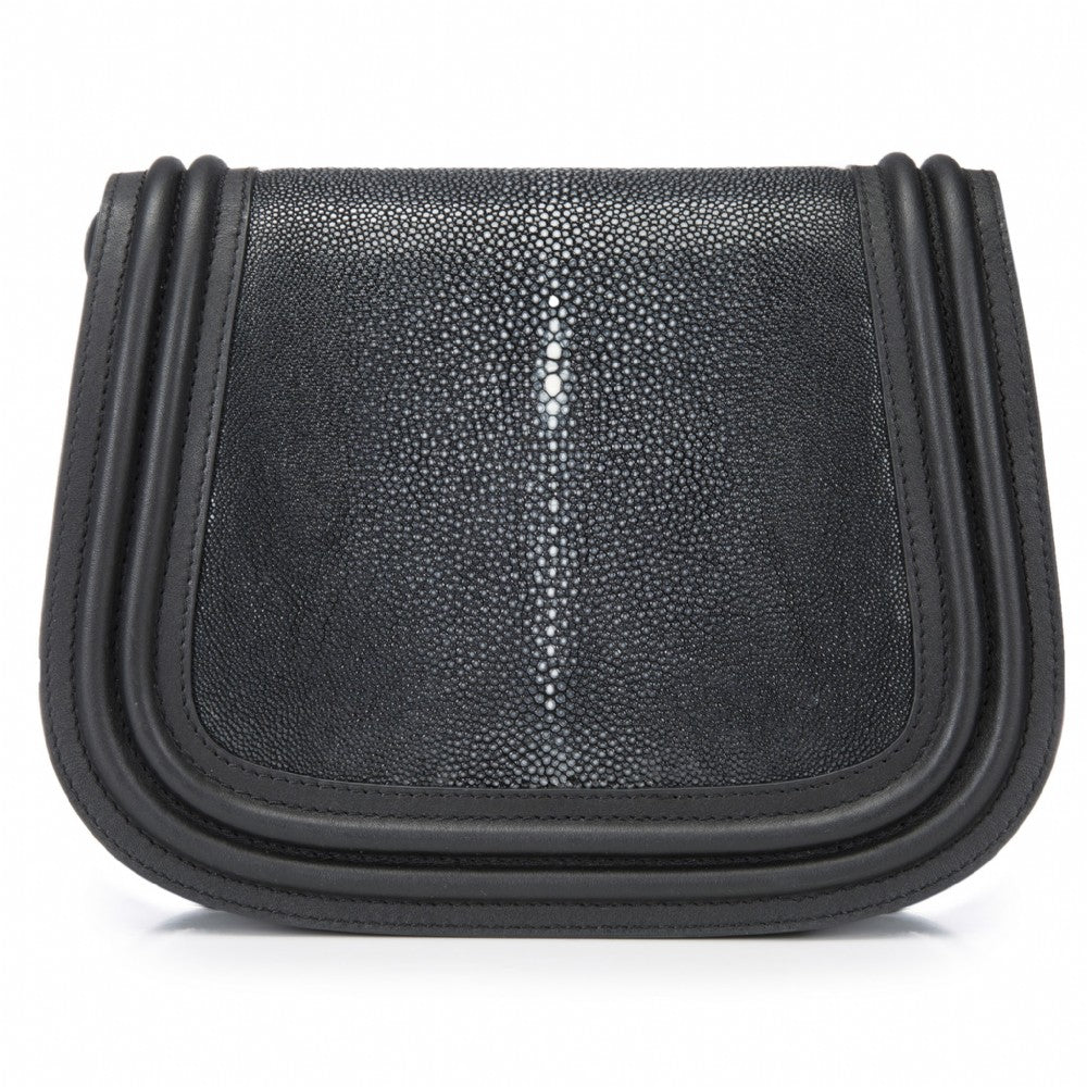 Hazel Classic Saddle Bag Shagreen