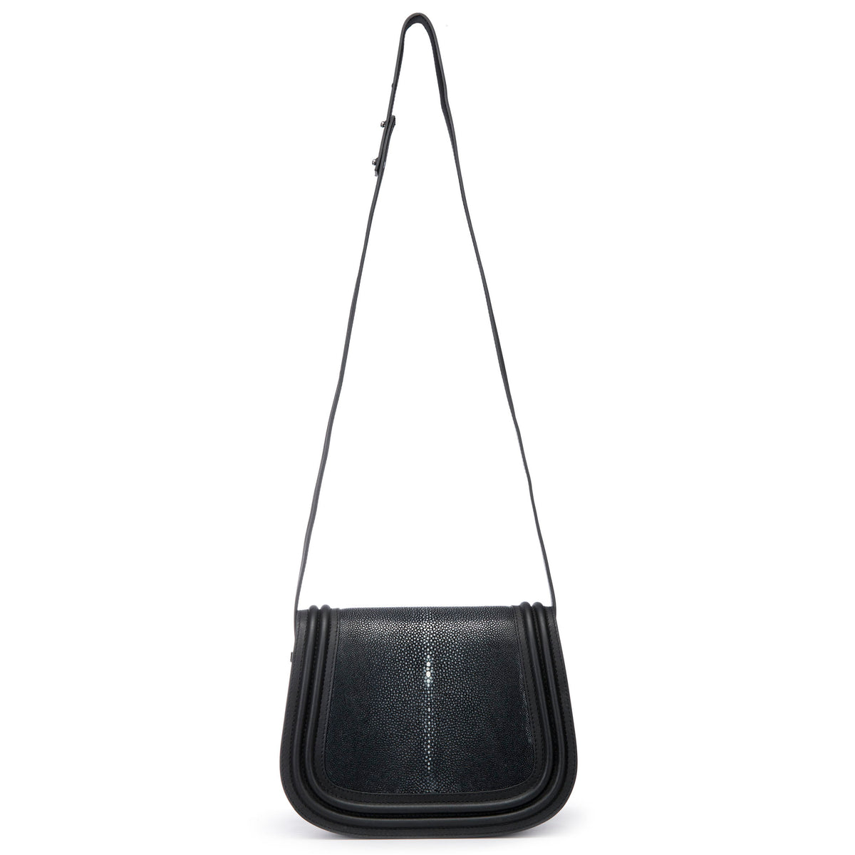 Hazel Classic Saddle Bag Shagreen