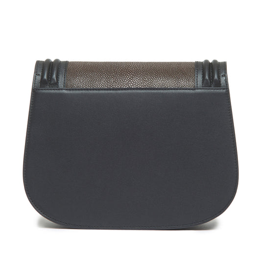 Hazel Classic Saddle Bag Shagreen