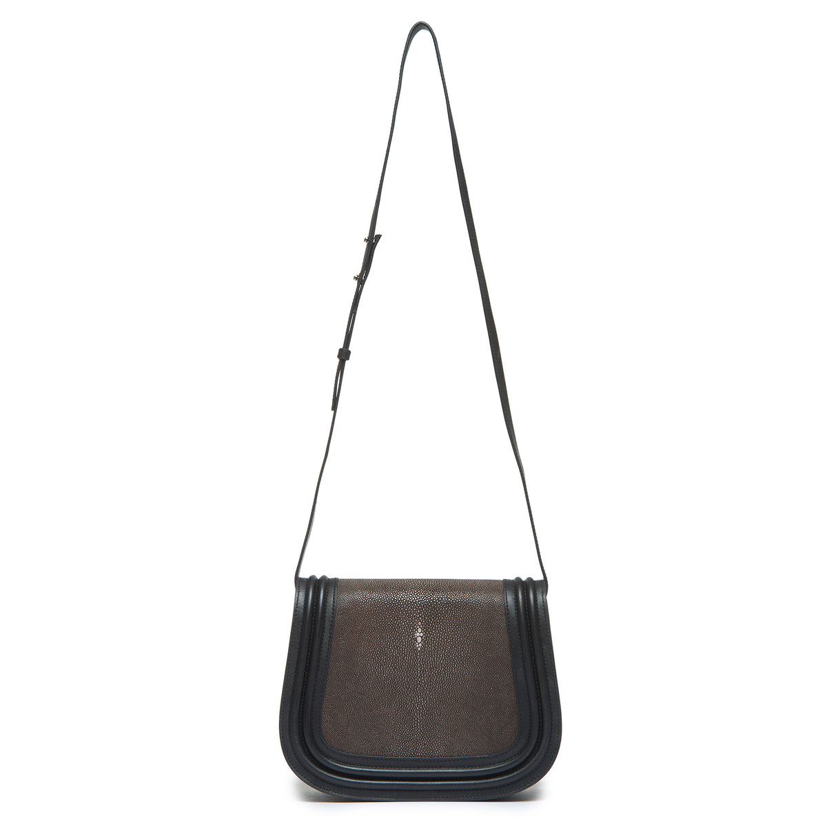 Hazel Classic Saddle Bag Shagreen