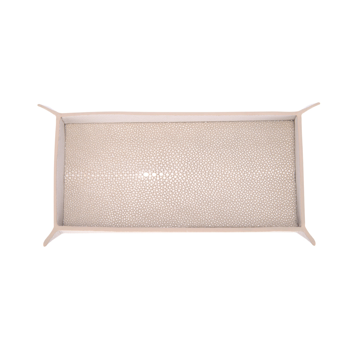 Leather Valet Tray Shagreen Lining