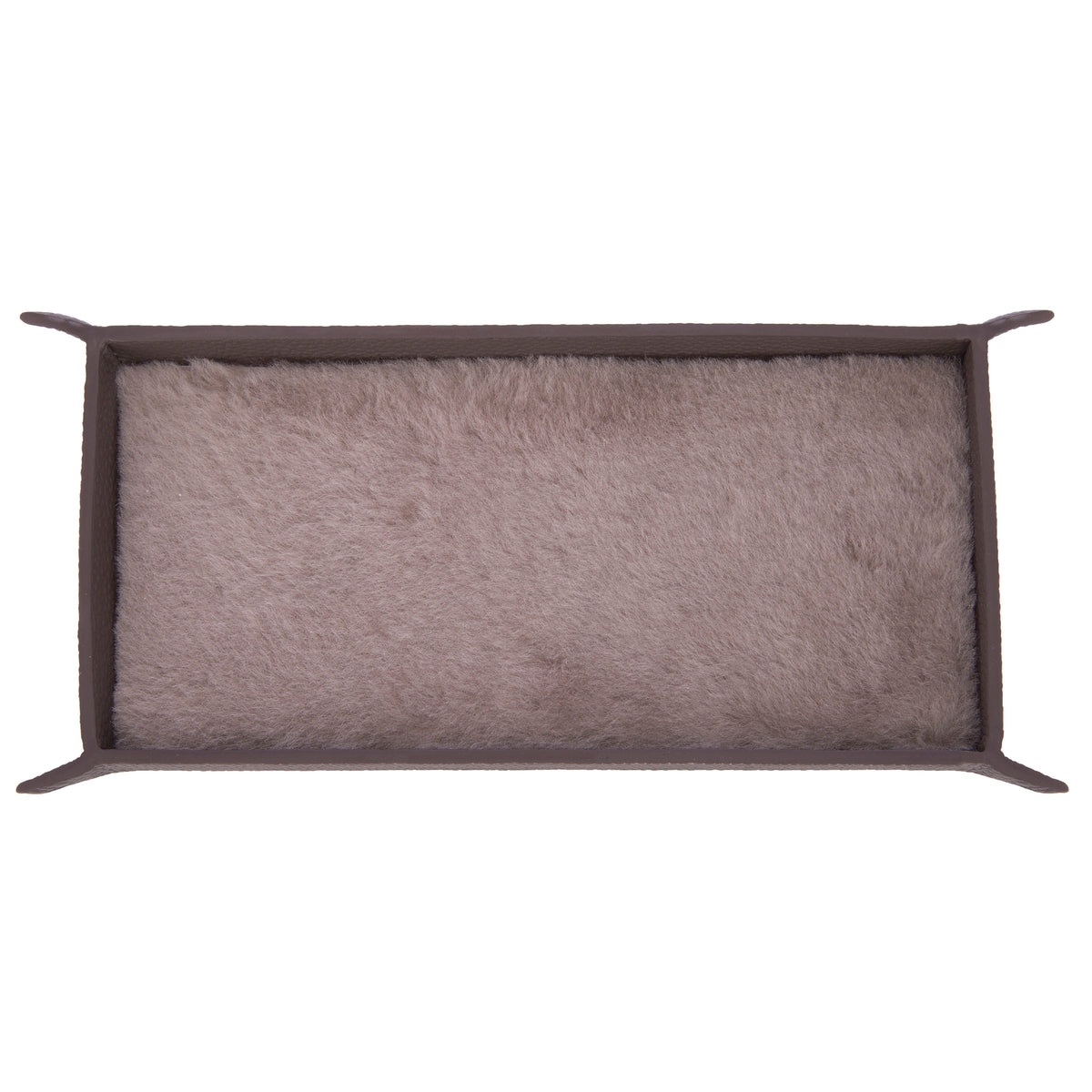 Leather Valet Tray Shearling Lining