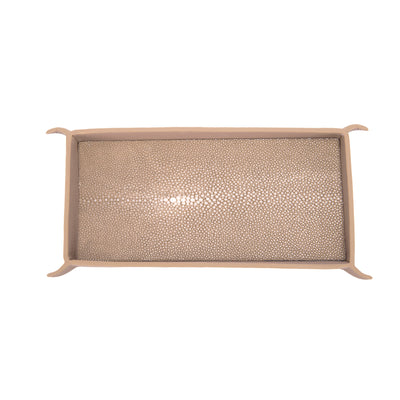 Leather Valet Tray Shagreen Lining