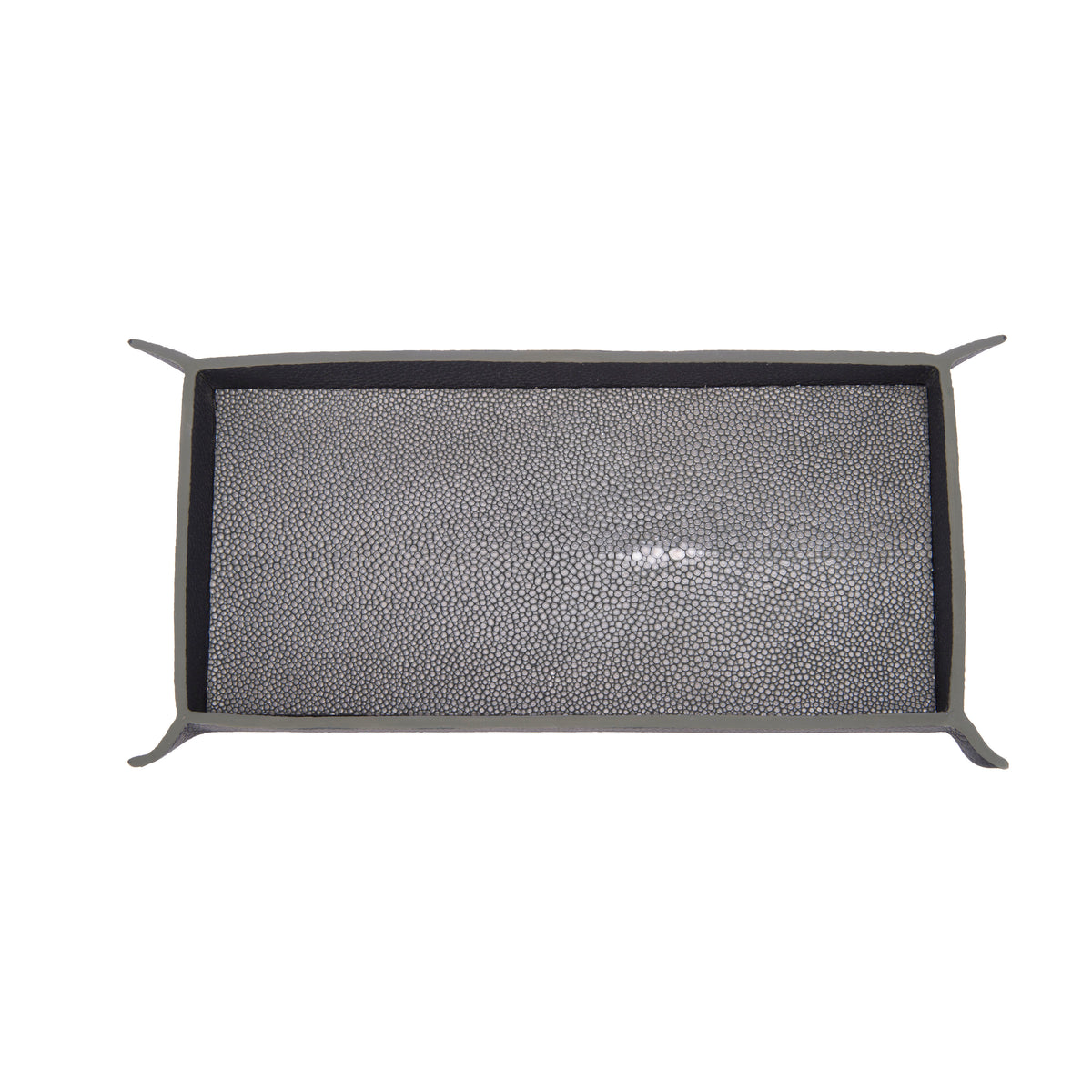 Leather Valet Tray Shagreen Lining